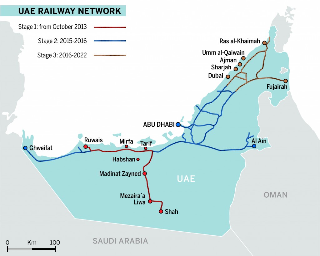 Das neue Bahnnetz in den Arabischen Emiraten - betrieben von der DB.