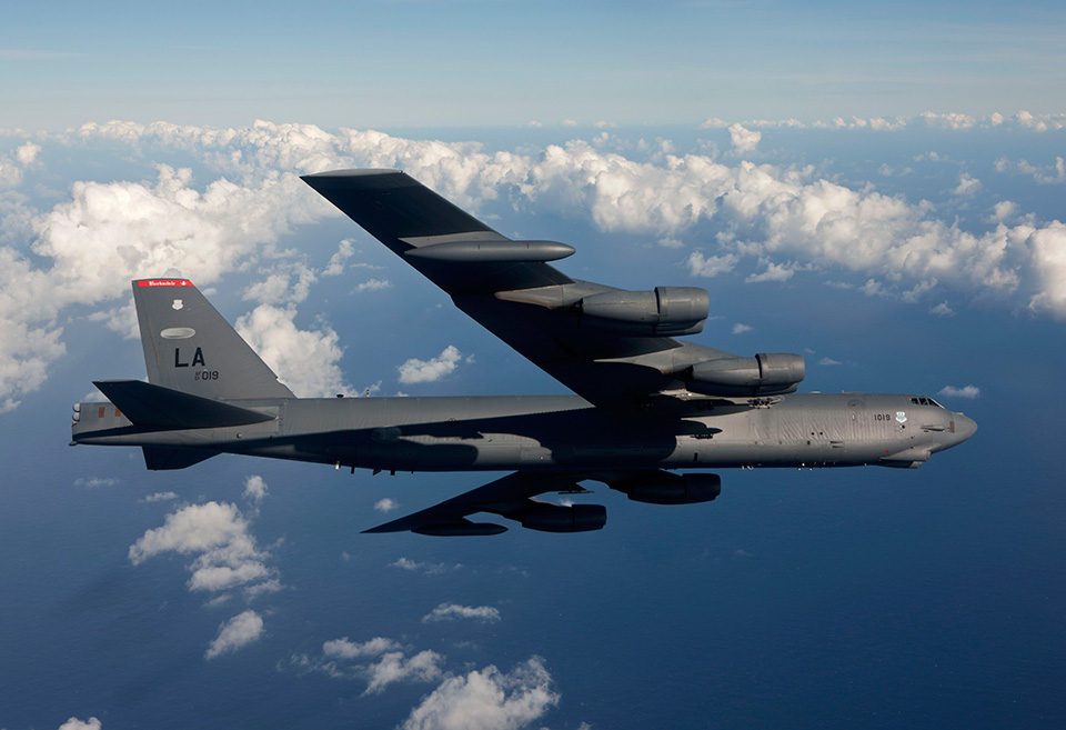 Der legendäre Langstreckenbomber Boeing B-52 soll zum High Noon über die ILA fliegen. Foto: Boeing